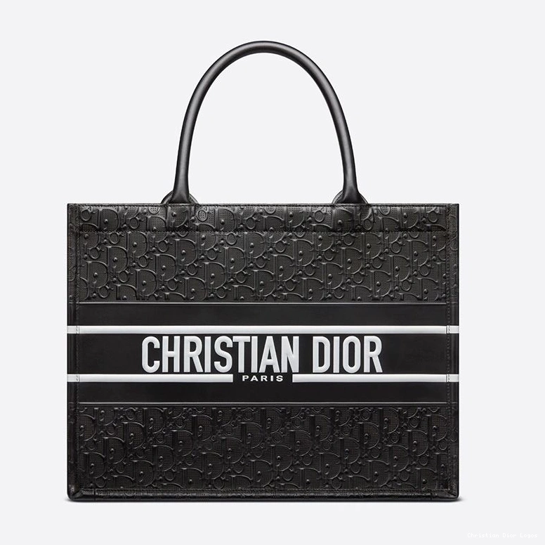 Cheap Tote Oblique Book Embossed Calfskin Dior Black White 0810 Luxury